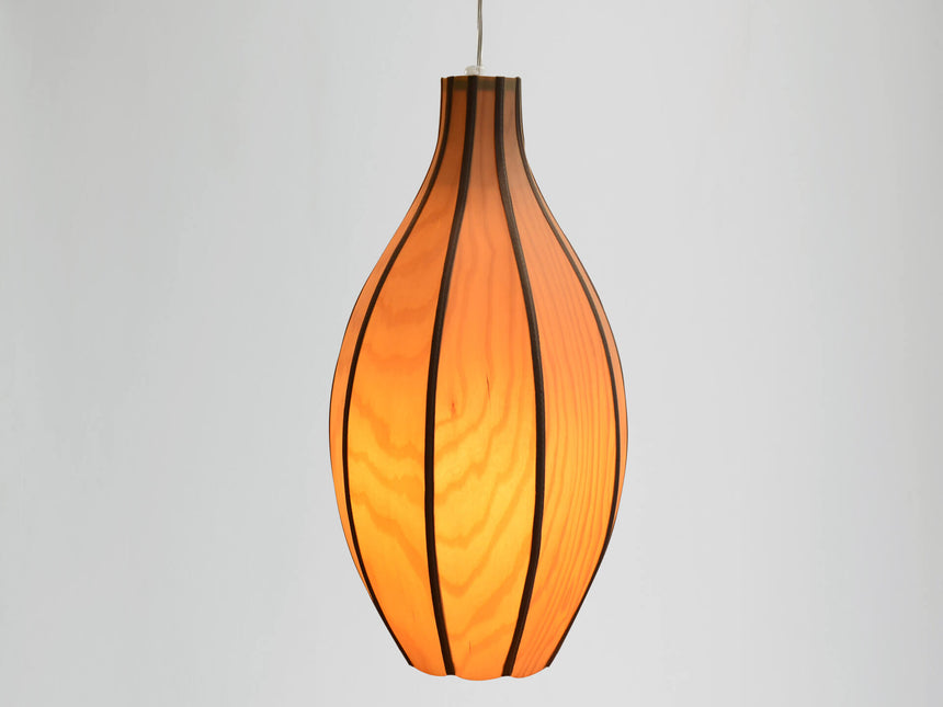 Rustic Wood Veneer Pendant Hanging Light Fixture