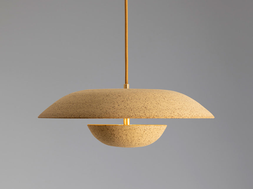 Modern Ceramic Hanging Pendant Light - Eclipse Beige