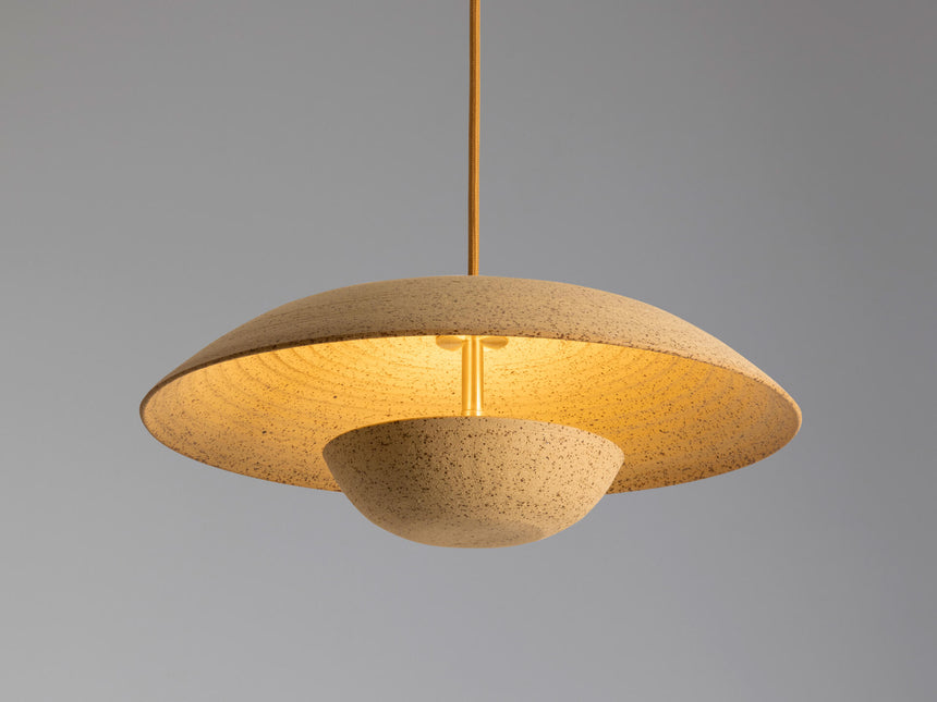 Modern Ceramic Hanging Pendant Light - Eclipse Beige