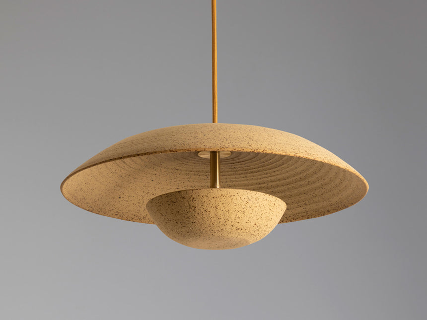 Modern Ceramic Hanging Pendant Light - Eclipse Beige