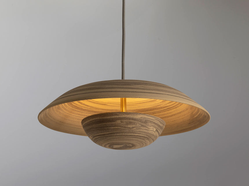 Modern Ceramic Hanging Pendant Light - Eclipse Clay mixed with white and gray