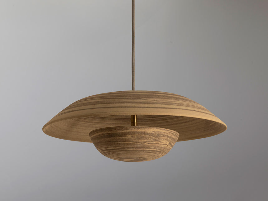 Modern Ceramic Hanging Pendant Light - Eclipse Clay mixed with white and gray